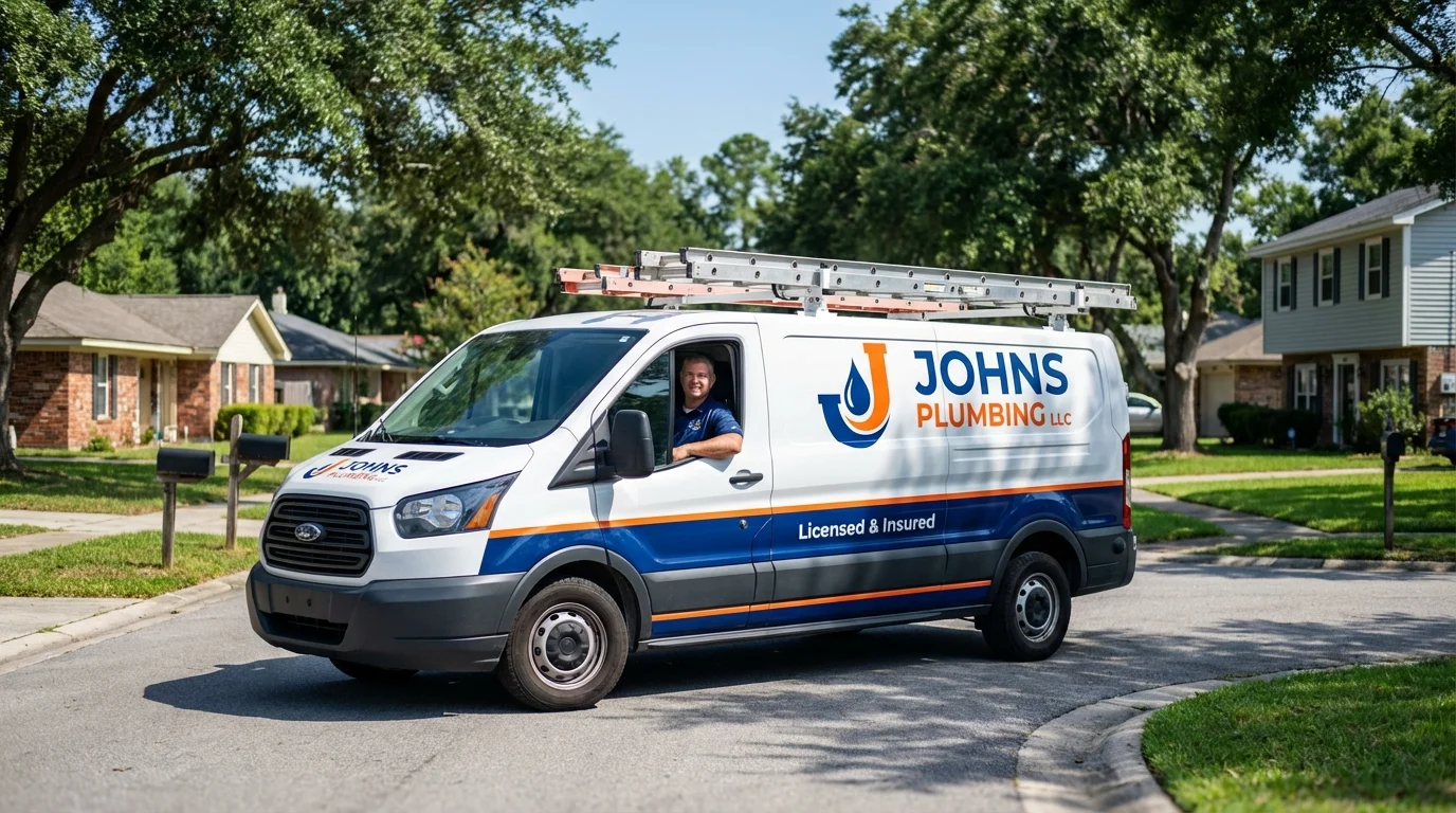 Johns Plumbing LLC service van in Holly Springs, NC