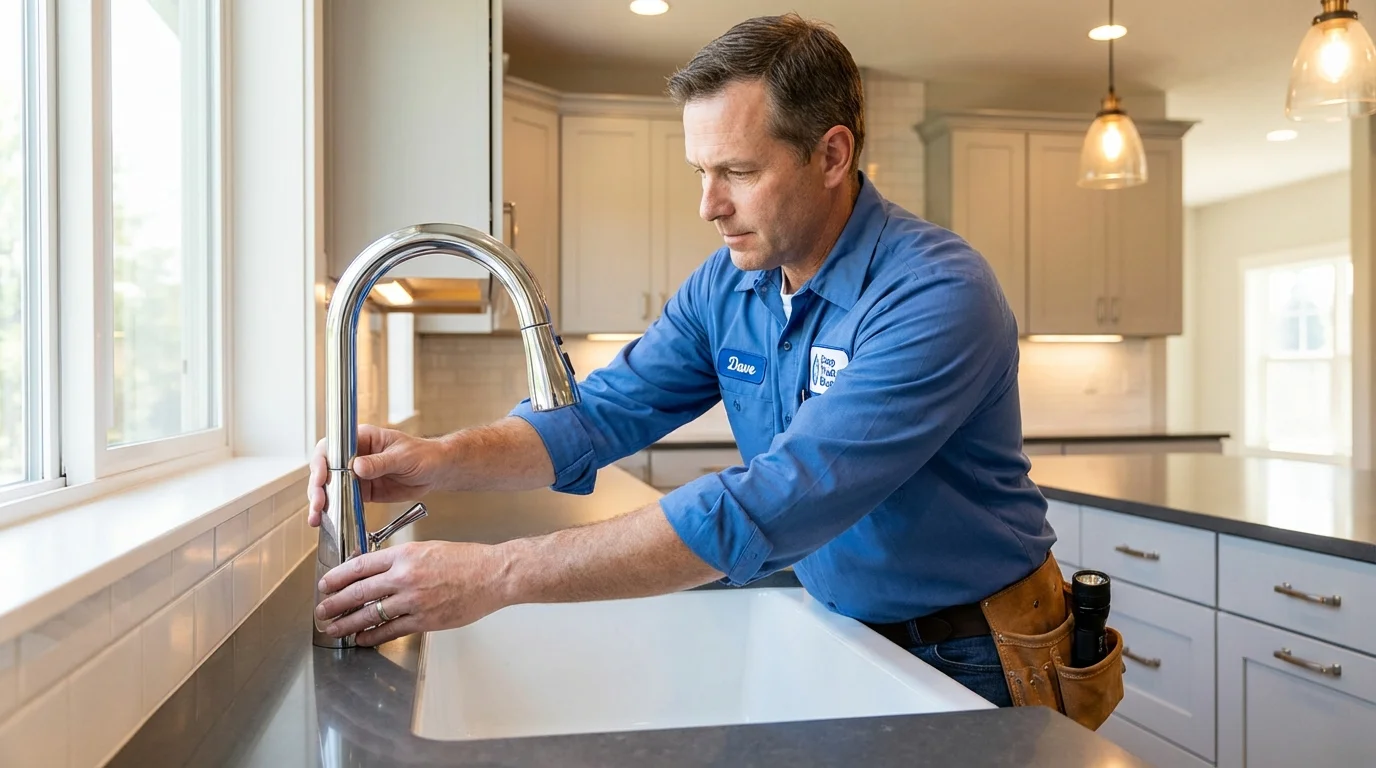 Kitchen faucet installation by Johns Plumbing LLC in Holly Springs
